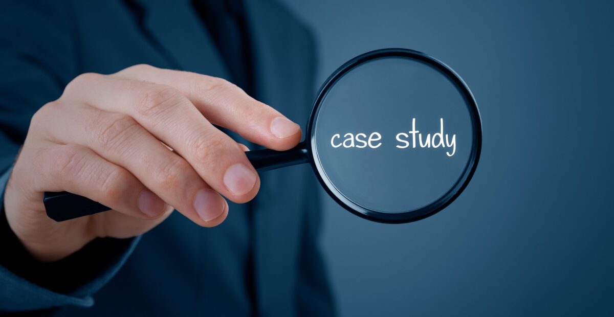 Businessman,Focused,On,Case,Study.,Businessman,Enlarge,Handwritten,Text,Case